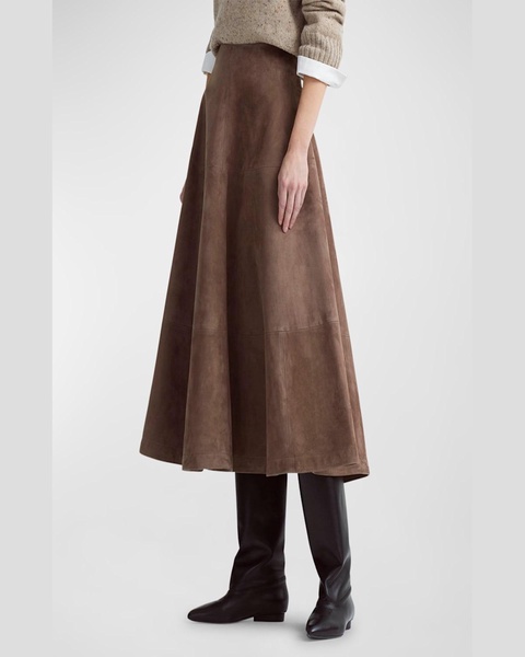 Varda Suede Midi Skirt