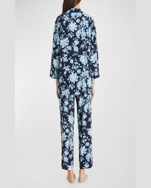 Casablanca Cropped Floral-Print Silk Pajama Set