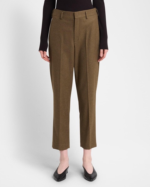 Doyle Cashmere Flannel Straight-Leg Ankle Trousers