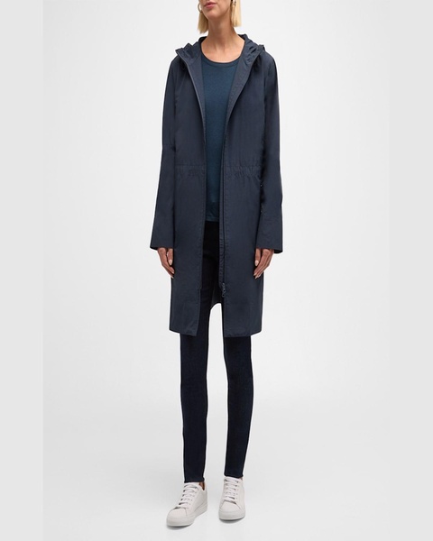 Lightweight Hooded Knee-Length Coat