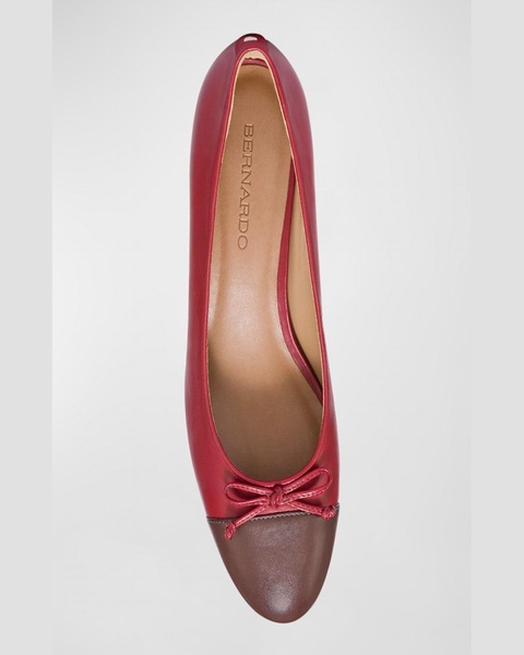 Marisol Bicolor Cap-Toe Ballerina Pumps