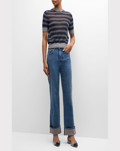 Dylan Straight-Leg Cuffed Jeans