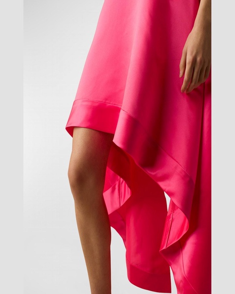 High-Low A-Line Satin Maxi Skirt