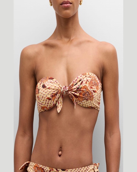 Cactus Flower Palma Bandeau Bikini Top