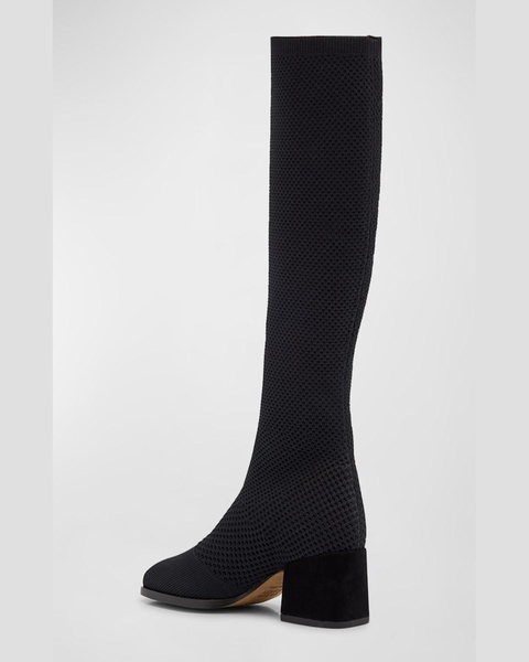 Paziz Knee-High Stretch Knit Boots