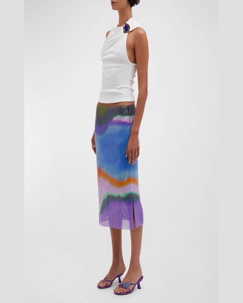 Aura Glowmesh Midi Skirt