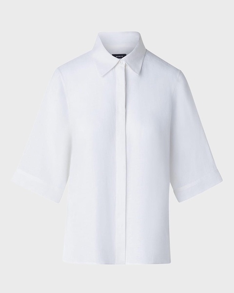 Linen Voile Collared Boxy Shirt