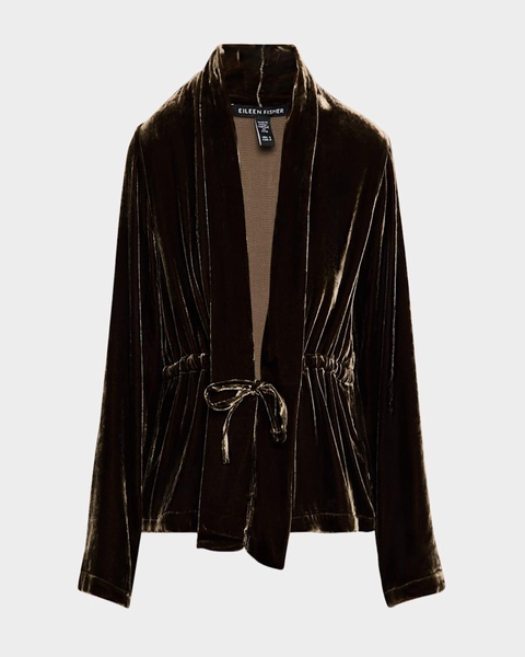 Drawstring Shimmer Velvet Jacket