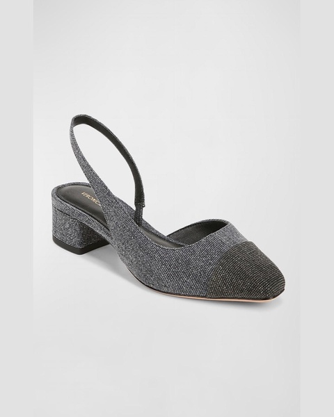 Cecile Bicolor Denim Slingback Ballerina Flats