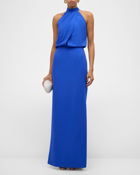 Annabeth Draped Halter Column Gown