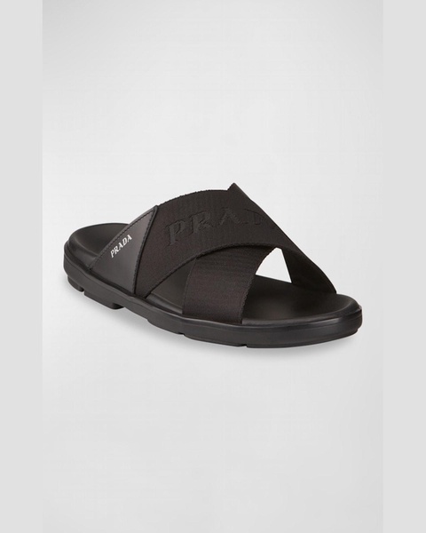 Men's Nastro Web Logo Slide Sandals