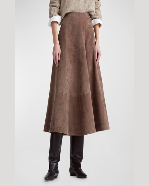 Varda Suede Midi Skirt