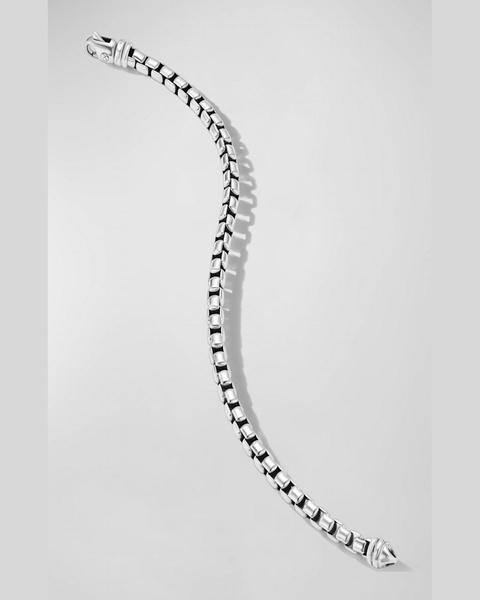 Men's Box Chain Bracelet in Silver, 5mm