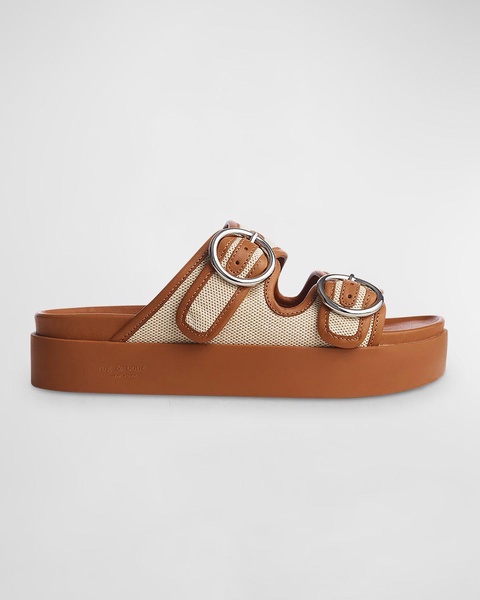 Geo Buckle Platform Sandals