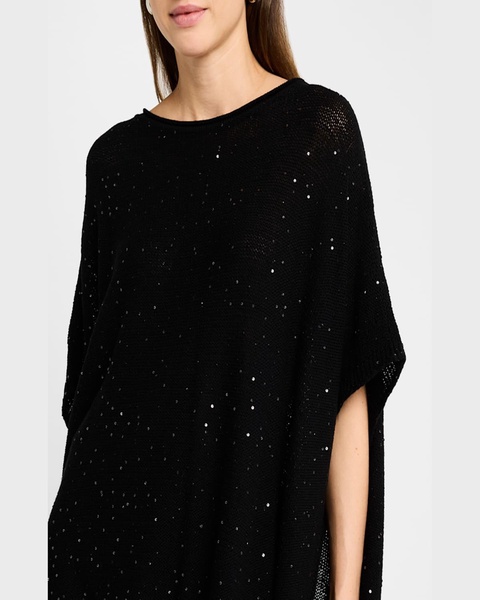 Sequin Knit Merino Wool Poncho