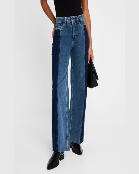 Getty Two-Tone Paneled Denim Jeans 