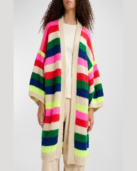 Gabilo Striped Alpaca-Blend Longline Cardigan