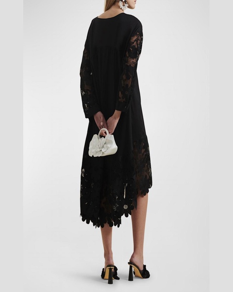 Karia High-Low Floral Lace Midi Dress