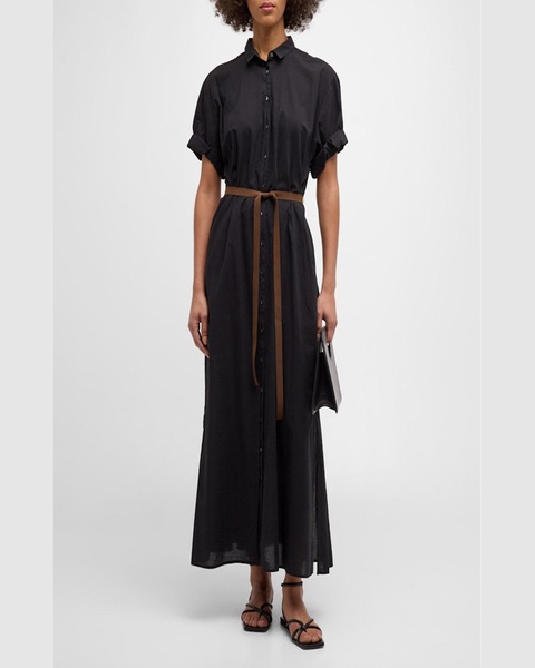 Linnet Belted Cotton Maxi Shirtdress