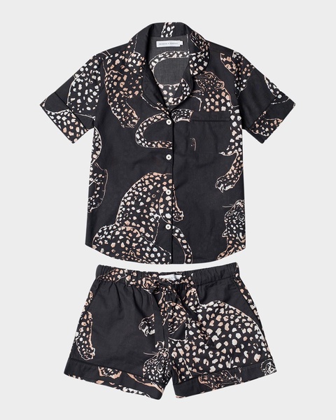 Jag-Print Cotton Short Pajama Set