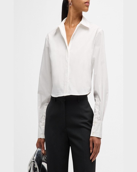 Renata Cropped Button-Front Shirt