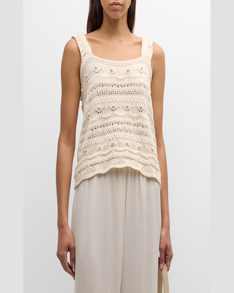 Jane Beaded Crochet Tank Top 