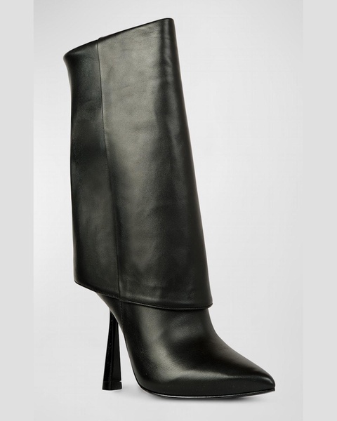 Cecille Leather Foldover Stiletto Boots