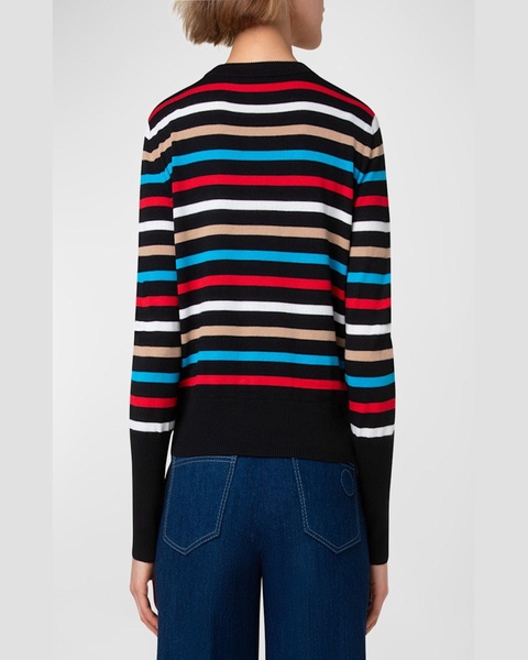 Merino Wool Multicolor Striped Sweater