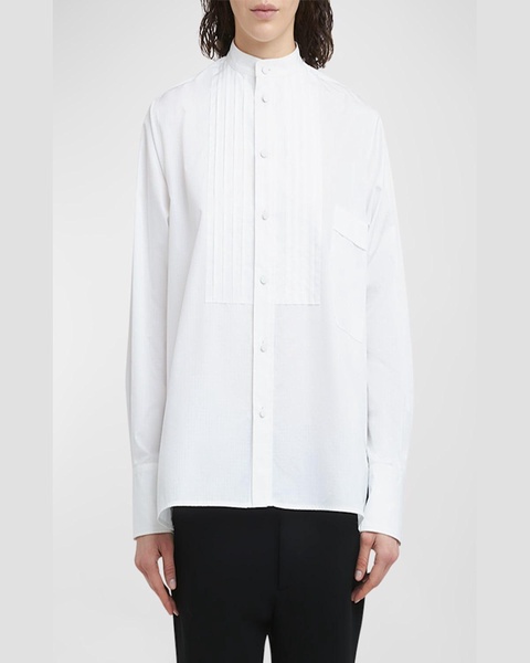 Bib-Front Button-Down Shirt