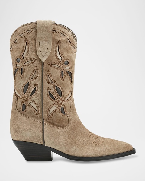 Western Suede Cutout Cowboy Boots