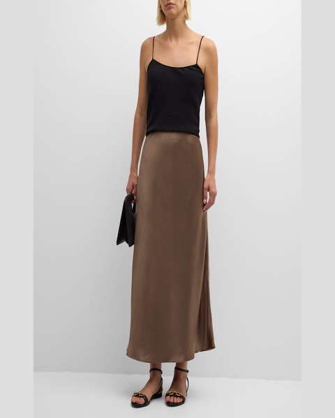 Boshan Straight Satin Maxi Skirt