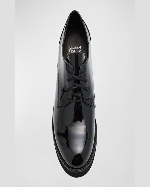 Judd Patent Leather Block-Heel Oxfords 