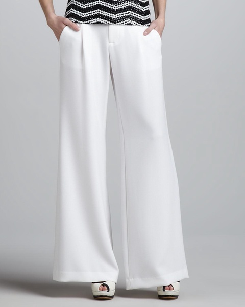 Flare-Leg Metallic Jacquard Trousers