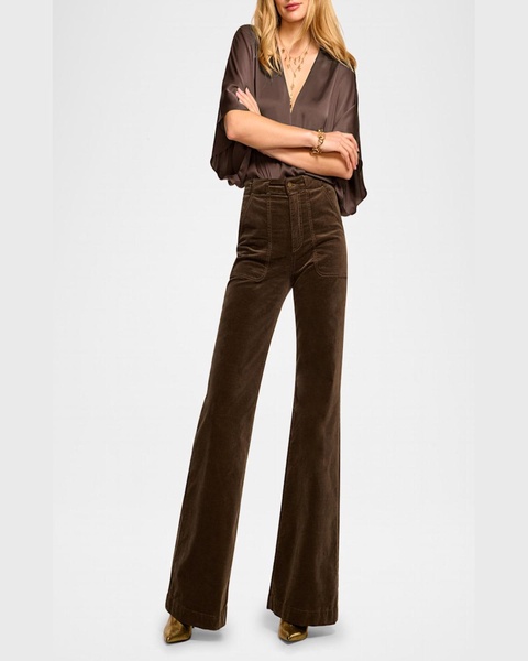 Theodora Wide-Leg Velvet Jeans