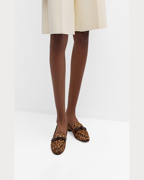 Clarita Leopard Bow Loafers