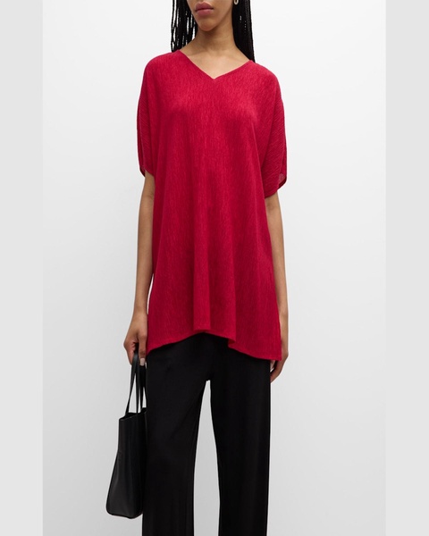 Crinkled Dolman-Sleeve Tunic