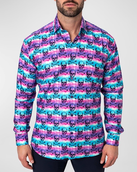 Men's Fibonacci SkullDye Sport Shirt