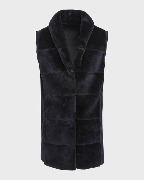 Reversible Shearling Lamb Vest with Cashmere-Blend Back