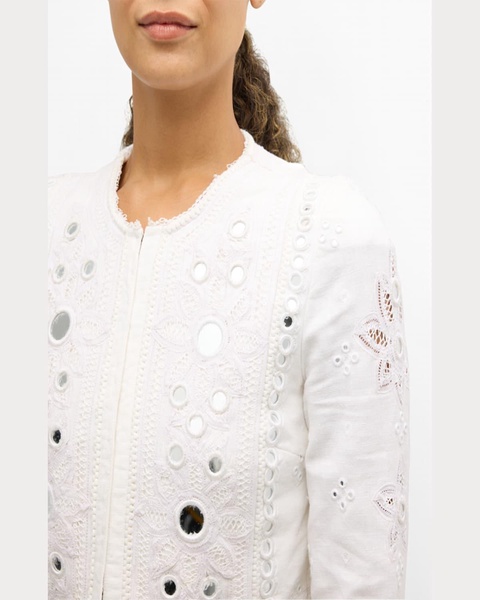 Veranda Eyelet Embroidered Crop Jacket