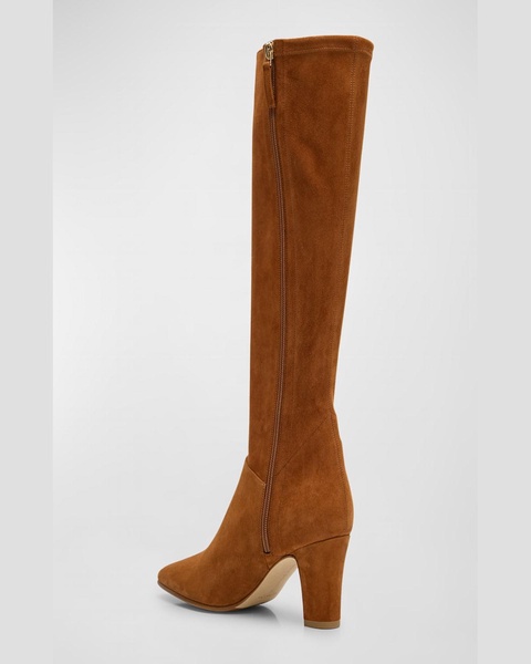 Pitana Suede Block-Heel Knee Boots