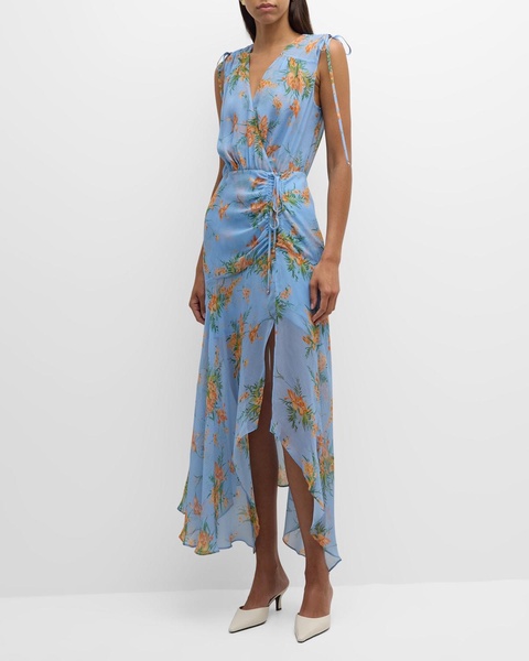 Dovima Sleeveless Ruched Floral Maxi Dress