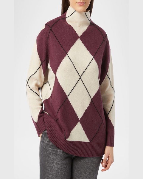 Plus Size Caco Turtleneck Argyle Sweater