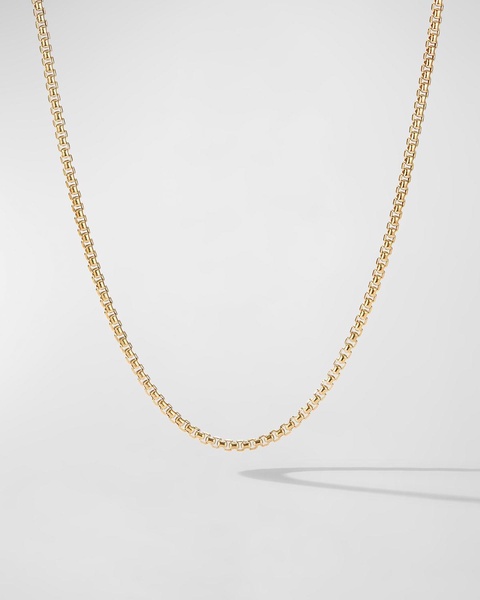 Men's Box Chain Necklace in Brushed 18K Gold