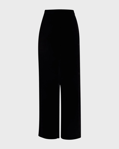 Bella High-Rise Straight-Leg Velvet Pants