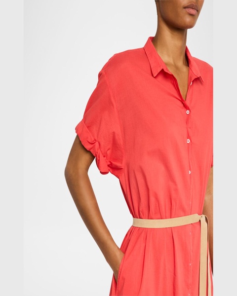 Linnet Belted Cotton Maxi Shirtdress