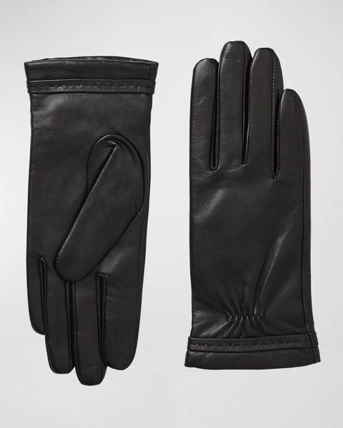 Nappa Leather Gloves With Stitched Cuffs 