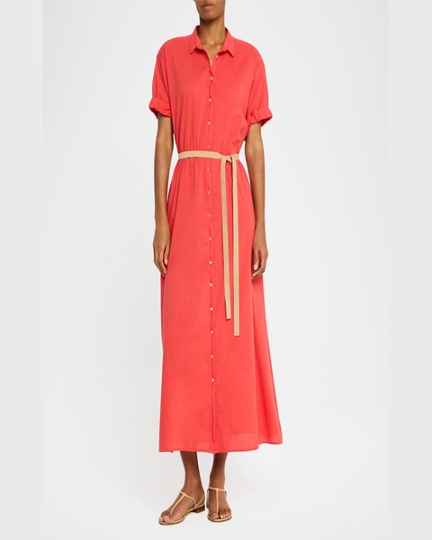 Linnet Belted Cotton Maxi Shirtdress