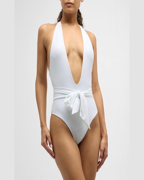 Raquel Solid Backless One-Piece Swimsuit 