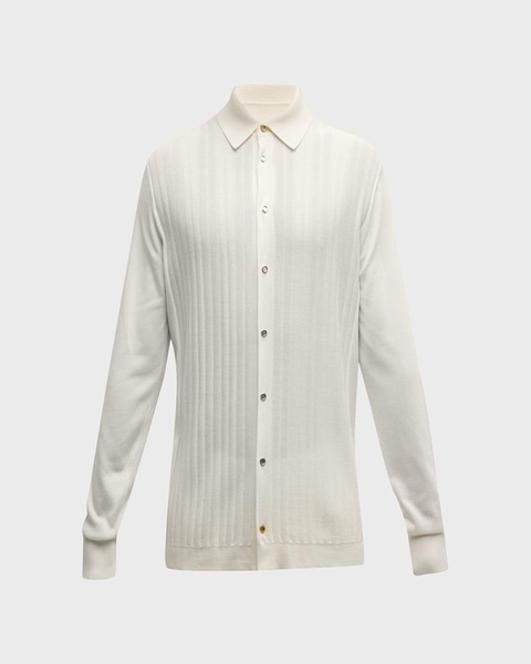 Men's Knit Button-Down Shirt