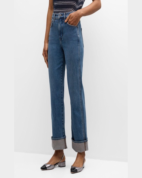 Dylan Straight-Leg Cuffed Jeans